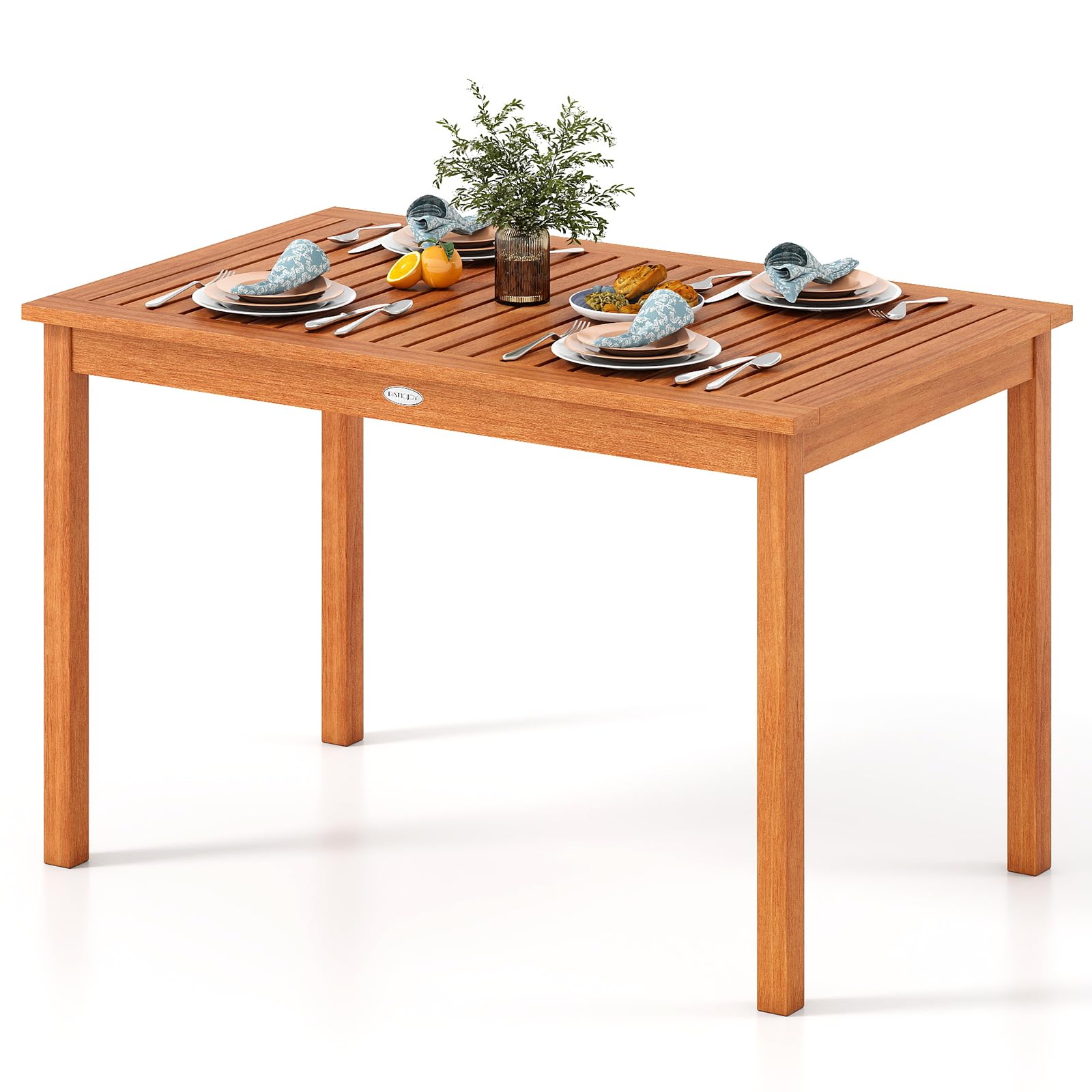 Table à manger d'extérieur Tangkula pour 4 à 6 personnes